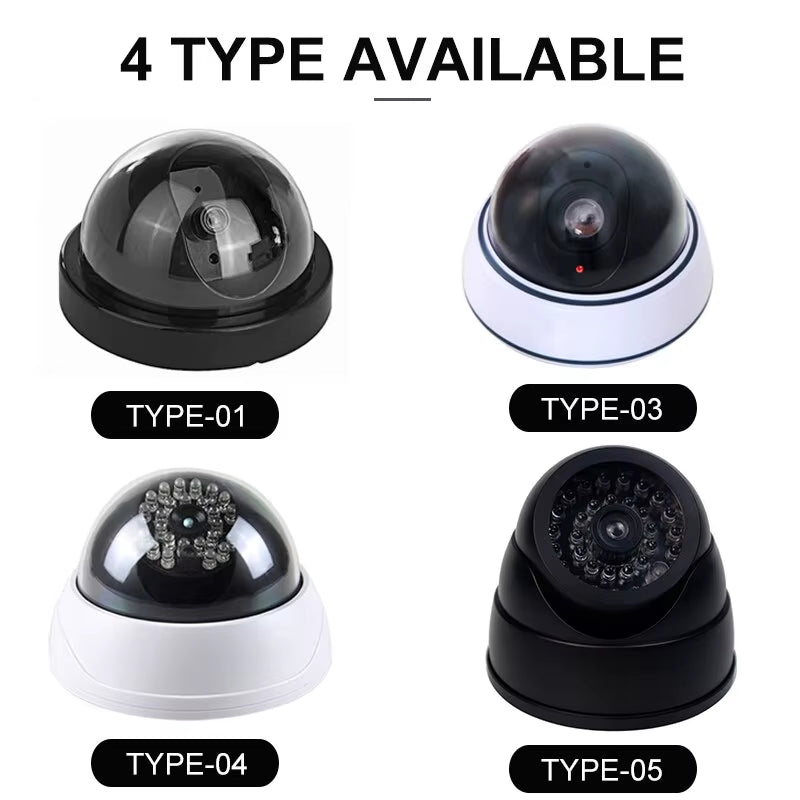 1PC Dummy Fake Camera with LED Red Light, Battery Operated, No Wiring Required, Indoor Outdoor Fake Dome Security Camera