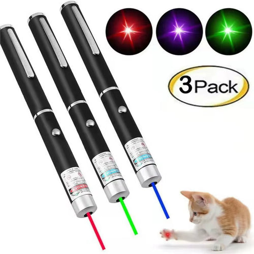 2 in 1 Portable Laser Pointer Three-Color Laser Pen Projection Teaching Demonstration Pen Toys for Pets and Cats Indicator Tool