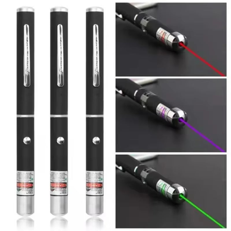 2 in 1 Portable Laser Pointer Three-Color Laser Pen Projection Teaching Demonstration Pen Toys for Pets and Cats Indicator Tool